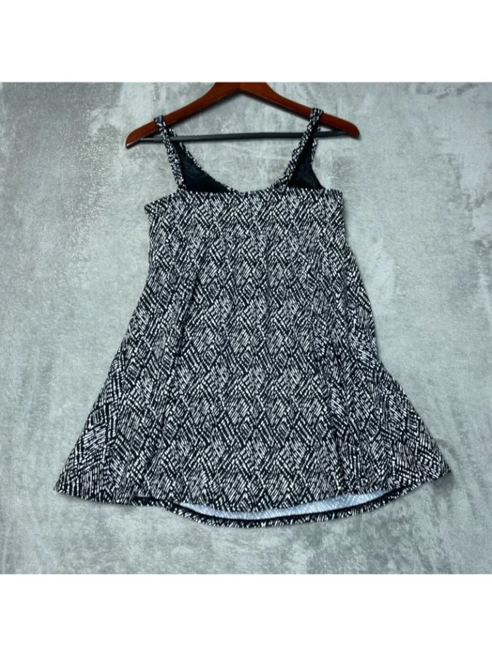 Swim Solutions Women's 14 Swim Dress Black & White e1375 - Picture 4 of 9